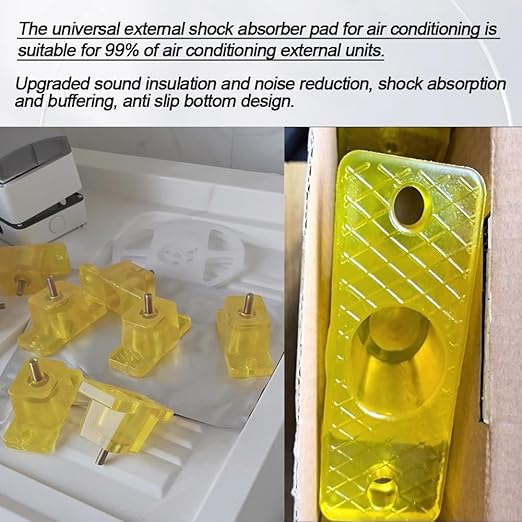 Anti Vibration Pad Air Conditioner Base,Noise Reduction and Shock Absorption Bracket,Upgraded Air Conditioner Shock Pad Thickened Floor Bracket,4 Packs (Upgrade Cow Tendon)