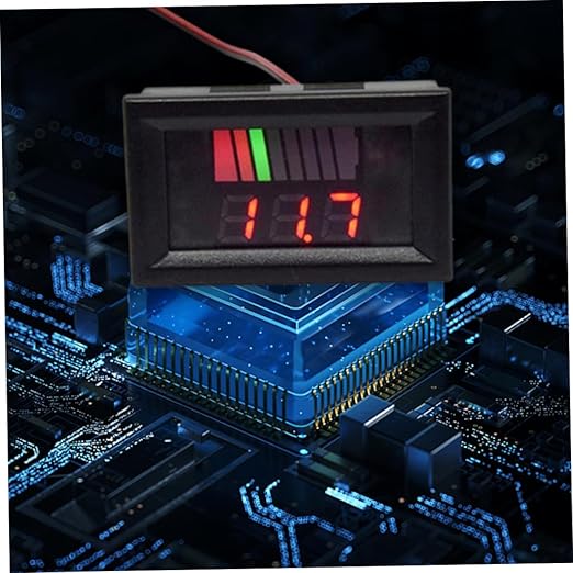 Battery Charge Level Indicator Universal Car Battery Capacity Meter Tester Checker 12V-60V Red Car Tester Motorcycle Checker Capacity Meter