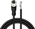 Lonlonty M8 Cable 5 Pin 6.5Ft/2M Female B Coding Circular Connector Cable Shielded IP67 Waterproof Single End Cable B Code