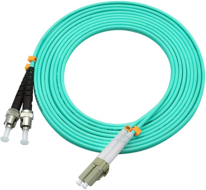 Jeirdus 3Meters 10ft LC to ST Duplex 50/125 10G OM3 Multi-Mode Fiber Optic Cable Jumper Optical Patch Cord LC-ST