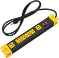 CCCEI Heavy Duty Power Strip Surge Protector - 6 Outlet Industrial Strip with 15A, 1200 Joules - ETL Listed Metal for Shop, Workshop, Garden (6FT, Black)