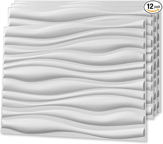 Art3d Decorative 3D Wall Panel, 32 Sq.FT PVC Interior Wall Decor for Living Room, Bedroom, Lobby, Office, Shopping Mall, White