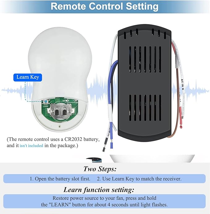 Smart WiFi Universal Ceiling Fan Remote Control Kit with Learning Setting, 3- Speed Light Dimmer Controller Works with Alexa Google Phone APP Control, Compatible with Hunter Hampton Bay Harbor Breeze