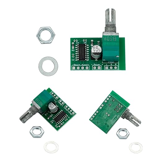 5PCS PAM8403 2x3W Class D Digital Amplifier Board - Ultra-Mini Power Amplifier Module with 2.5-5V Input USB Power Supply for Audio Speakers and Sound Systems (with Potentiometer)