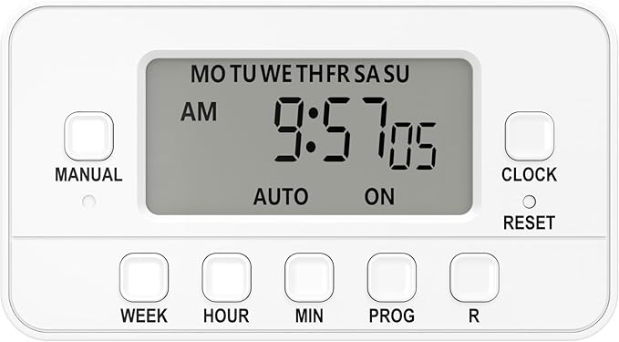 STANLEY 2 Grounded Outlet Digital Weekly Timer Security Mode 8 On/Off Program Repeat Weekly Manual ON Override Switch Easy Set Digital Bar Timer