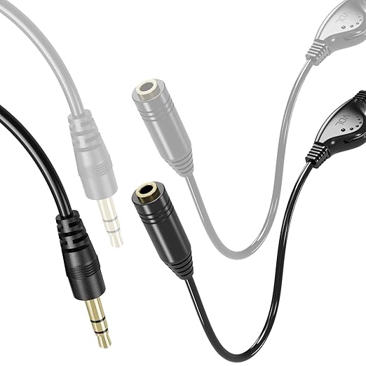 PChero 6.6 FT Extension Cable with Volume Control, 3.5mm Male to 3.5mm Female Audio Jack Extender Aux Extension Adapter Cord for Phone, Tablets, MP3 Players & More