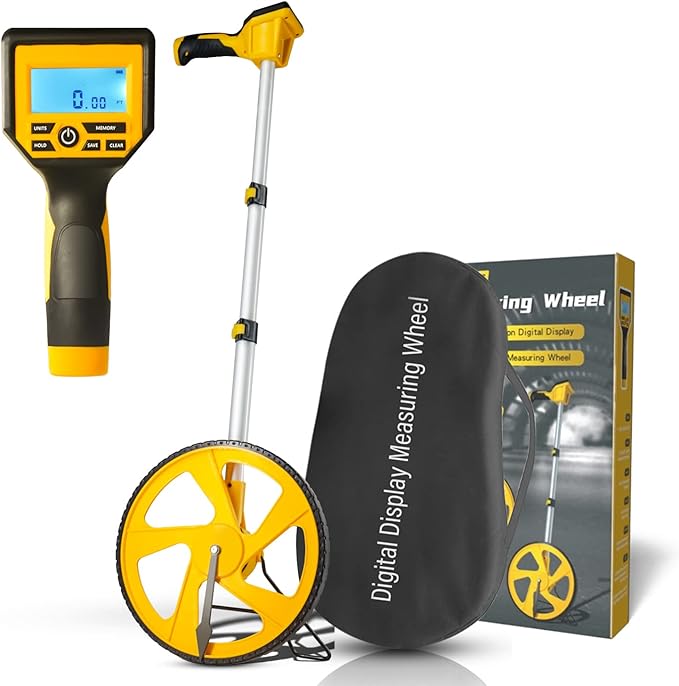 Zozen Measuring Wheel Digital Display High Precision, Premium Measure Wheel with Backlit Display, Multifunction-Metric/Imperial/Hold/Save/Memory etc.