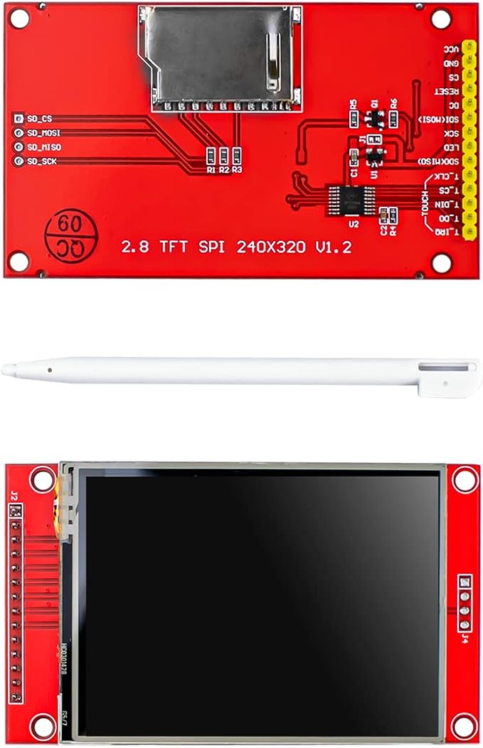 Hosyond 2.8 Inches TFT LCD Touch Screen Shield Display Module 320x240 SPI Serial ILI9341 with Touch Pen Compatible with Arduino R3/Mega2560 Development Board
