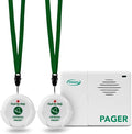 Smart Caregiver Pager System with 2 Call Buttons for Elderly Assistance, Fall Prevention, and Nurse Calling | Wearable Wireless Pager for Patient Help at Home | USA-Based Company and Customer Support