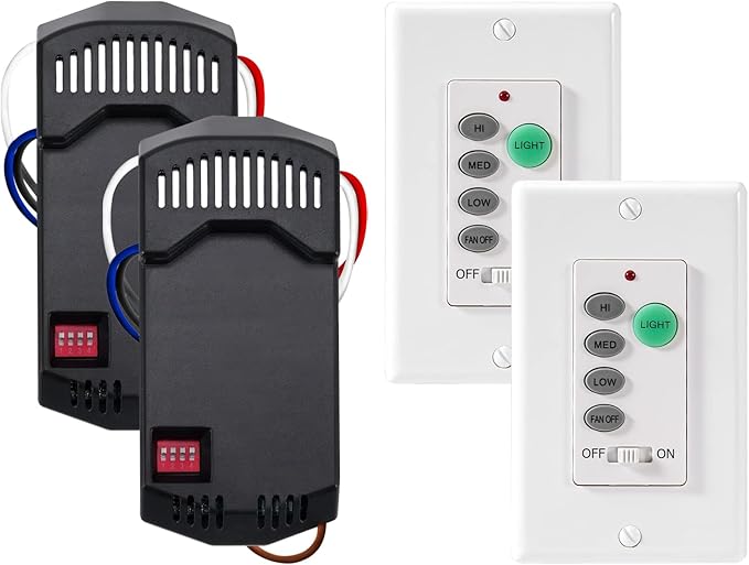 Humpptom Universal Ceiling Fan Remote Control, Ceiling Fan Wall Switch UC9050T, UC9050T Ceiling Fan Wall Remote Control Compatible with Hampton Bay Harbor Breeze 2 Pack
