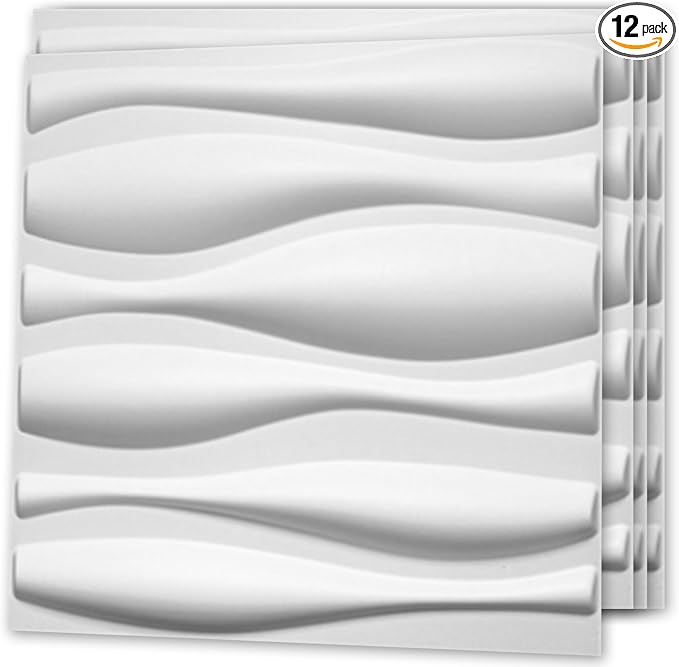 Art3d Decorative 3D Wall Panel, 32 Sq.FT PVC Interior Wall Decor for Living Room, Bedroom, Lobby, Office, Shopping Mall, White