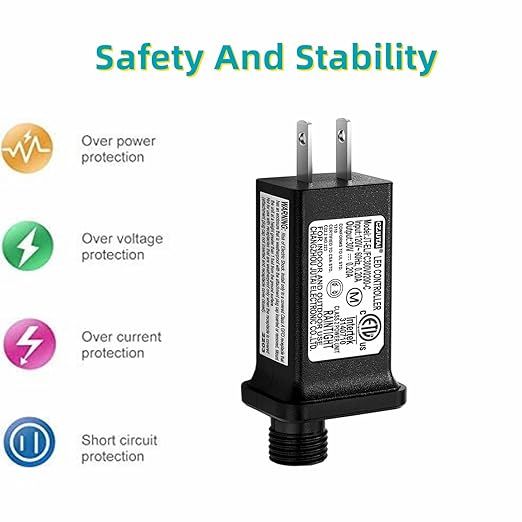 2PCS Replacement 30V 0.2A LED Transformer Model JT-EL/FC300V0200-C Class 2 Power Supply IP44 LED Light Controller Low Voltage Transformer for Christmas String Light Inflatable Decorations (30V6W 2PCS)