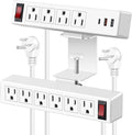 Desk Clamp Power Strip with PD20W USB-C, 2 in 1 Dual Layer Under Desk Power Strip, Removable Clamp Power Socket with 10AC Outlets & Switch, 10ft Extension Cord(ETL Listed)