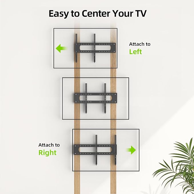 USX MOUNT Fixed TV Wall Mount for 65-120 inch Flat TVs up to 220 Lbs, Low Profile Wall Mount TV Bracket fits 16" 18" 24" 32" Stud Spacing, Max VESA 900x600mm for Most 65 75 85 86 90 98 100 120 inch