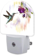 sndheke Hummingbird Flowers Night Light for Kids,Groovy Cute Bird Floral Night Light Plug in with Dusk to Dawn Sensor,0.5w Energy Saving Sleep Friendly Nightlight for Hallway Stairway Kitchen Bedroom