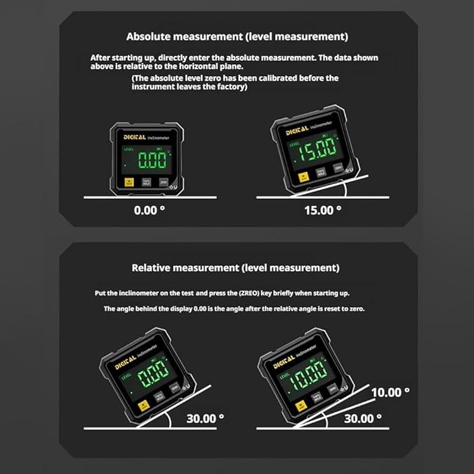 SSKFHGI Digital Angle Finder with Electronic Laser, 4-Side Magnetic Angle Gauge, Cube Inclinometer, Table Saw Miter Protractor, Woodworking Measuring Tool, Level Box for Hanging