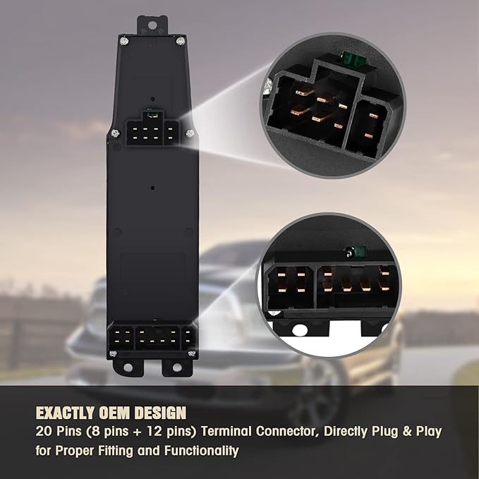 Master Power Window Switch and Bezel 56049805AB for 2002-2009 Dodge Ram 1500 2500 3500, 2001-2004 Dodge Dakota, 2001-2003 Dodge Durango,2005-2009 Dodge Sprinter 2500 3500 (Gray)