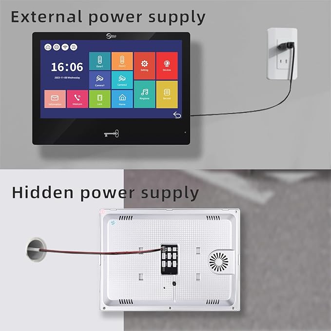 Wired Video Apartment Intercom System,Door Phone Kit,10 Inch Touch Monitor with 1080P HD Doorbell Camera,Supporting Motion Detecting 5 in 1 RFID Card Unlcking for Home Villa (1 Doorbell + 3 Monitor)