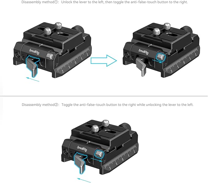 SmallRig Mount Plate Kit with Top Plate for Arca-Swiss and Bottom Plate for Manfrotto-Type, Compatible for DJI RS Series - 4234