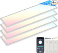AIKVSXER 4 Pack 1x4 FT LED Flat Panel Light Surface Mount, with Wireless Switch & App Control, Night Mode, 50W 5500LM, 3000K/4000K/6500K, Ultra-Thin LED Light for Office Home,120-277V - White