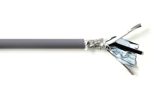 KWANGIL 2C 14AWG AMESB Shielded Cable Wire (UL2464) - Flexible Str TC, PVC Ins, OS+Drain+TC BRD, PVC JKT for CNC Machine, Stepper Motor, VFD Spindle (Gray 100FT)