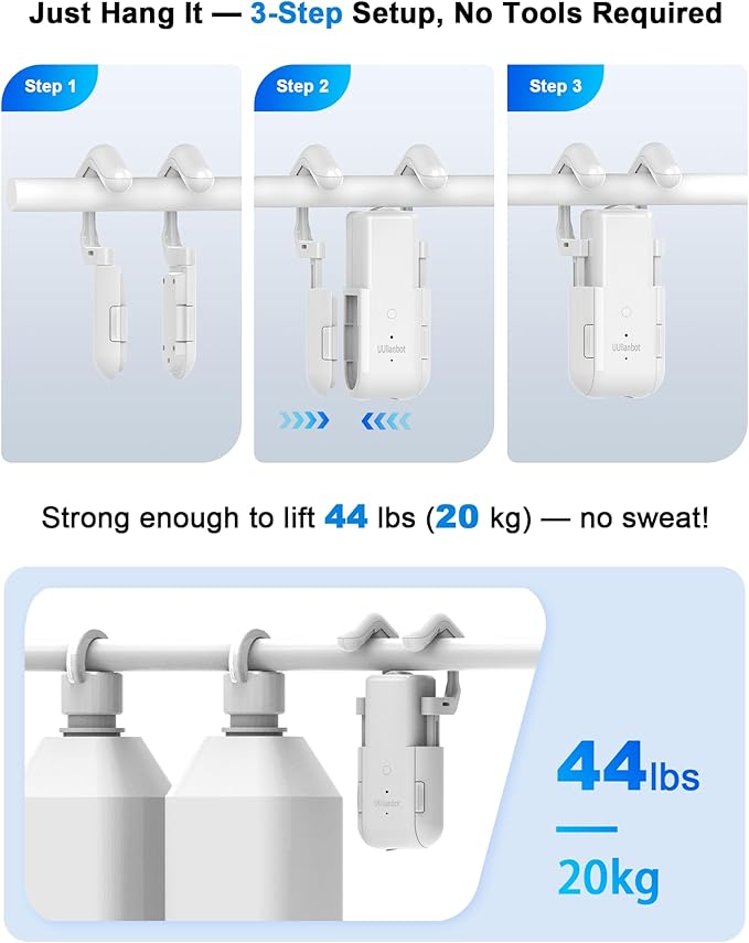 2025 Automatic Curtain Opener - Electric Curtains with Remote Smart Curtain Opener Electronic for Roman/U/T Rails, Bluetooth Curtain Opener with App/Timer, Compatible with Alexa and Google Home