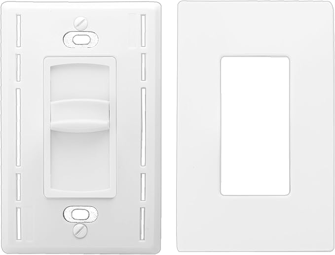 OSD Audio 100W Sleek, Modern, Minimalist Design in Wall Volume Control, Slider White Impedance Matching SLS100