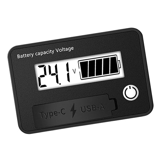 12V 24V Battery Capacity Indicators DC8-30V Leads Acid Lithium Voltages Tester Charging Levels Indicators Battery Capacity