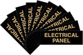 All Quality Basic Electrical Panel Sign - Fire Regulation Safety Compliance Sign - Black/Gold - Large (10 Pack)