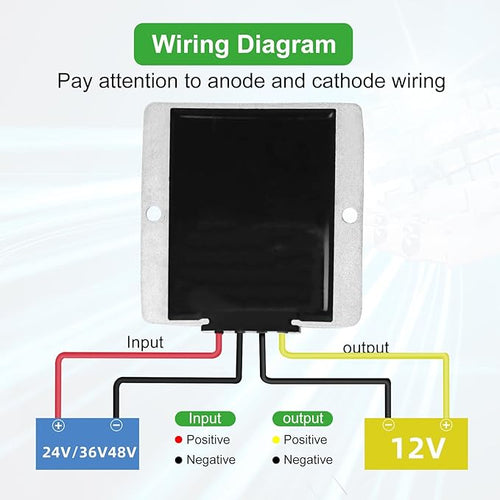 10A 120W Golf Cart 18V 20V 24V 36V 48V Step Down to DC 12V Converter Voltage Regulator Reducer Power Buck Converter with Fuse Waterproof