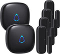 METAK Door Chime, Wireless Door Open Contact Sensor Alarm with 500 FT Range, 58 Chimes and 5 Volume Levels for Business/Store/Home/Office When Entering, 4 Transmitters + 2 Plug-in Receivers