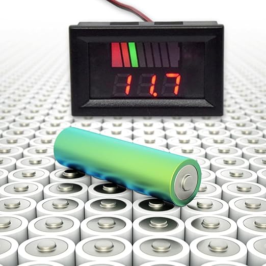 Battery Charge Level Indicator Universal Car Battery Capacity Meter Tester Checker 12V-72V Red Car Tester Motorcycle Checker Capacity Meter