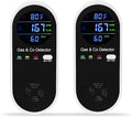 2 Packs Combination Natural Gas & Carbon Monoxide Detector,Koabbit 4-in-1 Explosive Gas & Carbon Monoxide Alarm with Temperature(°F) & Humidity for Home,RV,Hotel,Apartment