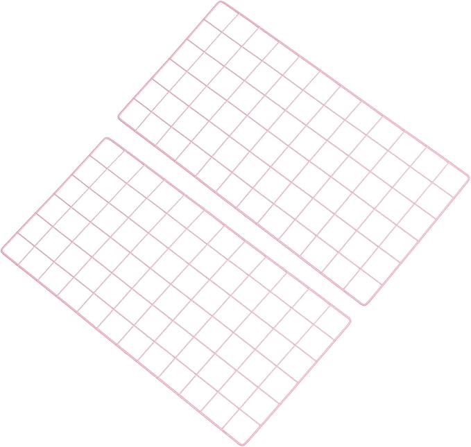 PATIKIL 24"x12" Wire Grid Panel, 2 Pack Board Photo Pictures Memo Display Grid Panels Hanging Organizer Wall Decorative Panel for Home Office Wedding, Pink