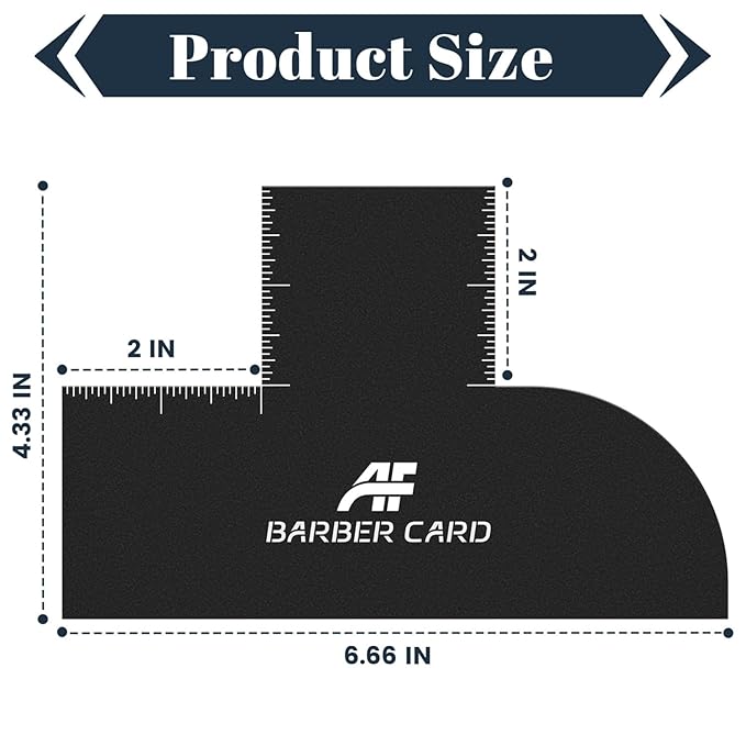 Enhancement Card for Barbers with Measurement Indicators, Reusable Barber Line up Tool and Color Spray Edge Hairline Shaping Tool (Black, One-Size)