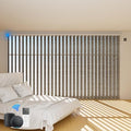Blindify Motorized Vertical Blinds Compatible with Alexa Google Home, Blackout Sliding Door Shades Smart Vertical Blinds Remote Control Customize, Coffee