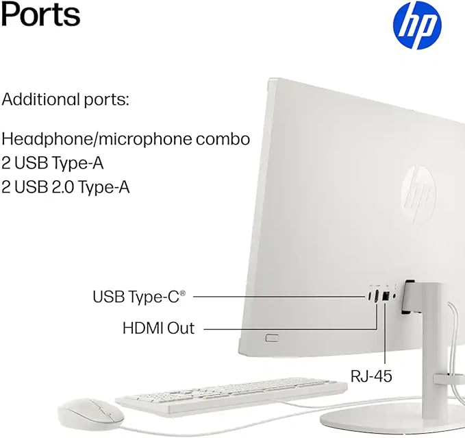 HP 22" FHD All-in-One Desktop Computer • 16GB DDR5 RAM • 512GB External and 128GB UFS Storage | The New Version for Everyday Efficency • Latest 13th Gen Intel Quad-Core • Office 365 for The Web