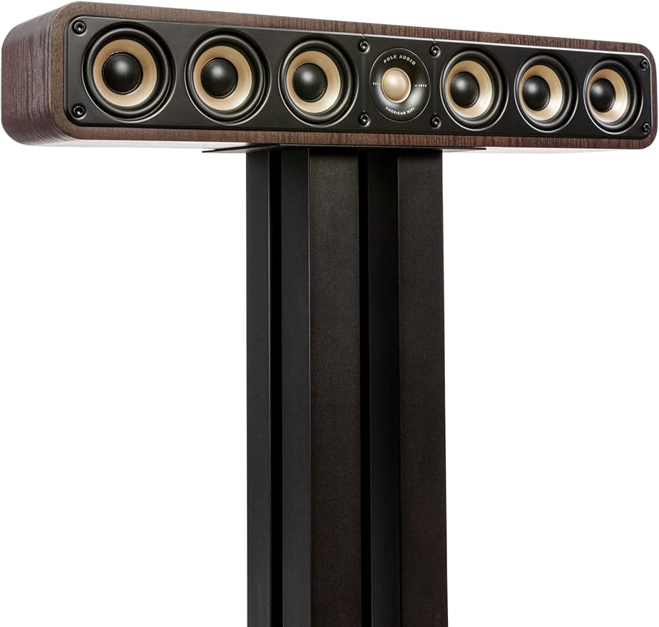 Polk Signature Elite ES35 Slim Center Channel Speaker - Hi-Res Audio Certified, Dolby Atmos & DTS:X Compatible, 1" Tweeter & (6) 3" Woofers, Dual Power Port for Effortless Bass, Contemporary Walnut