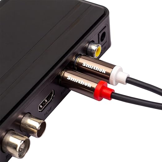 Smithok RCA Cables 2 Pack[Hi-Fi Sound, PVC Jacket, Shielded], 2-Male to 2-Male RCA Audio Stereo Subwoofer Cable Auxiliary Cord for Home Theater,Amplifiers,HDTV,Hi-Fi Systems,Speakers… (3.3Ft/1m)
