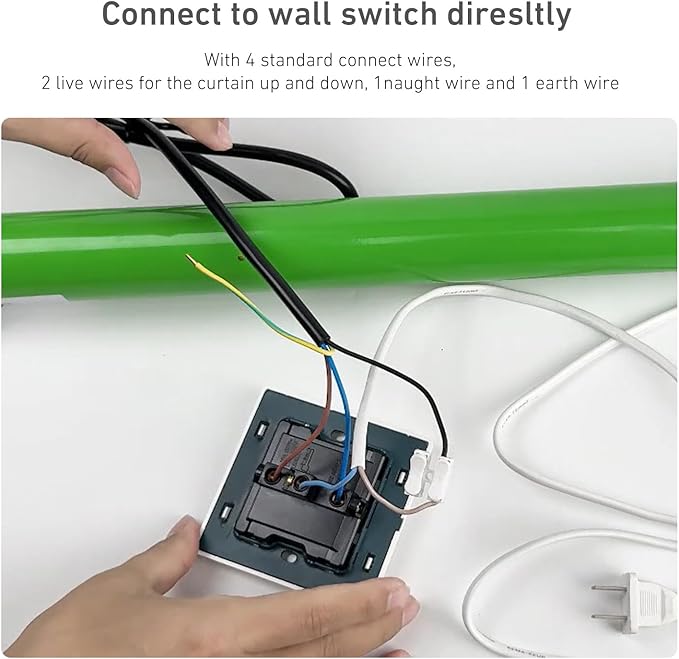 Motorized Shade Wall Switch for 4-Wire AC Tubular Motor - Switch Controller for Motorized Roller Blinds, Skylight Awning, Electric Shades