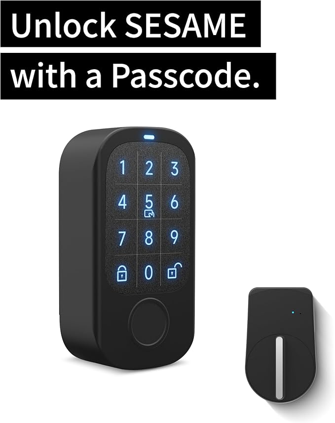 CANDY HOUSE Sesame Touch Pro, Smart Lock, Fingerprint, NFC Card, Passcord, Bluetooth Keyless Entry Door Lock for Front Door, Home, Airbnb, Vacation Rental