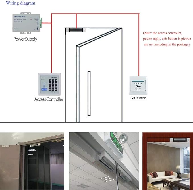 Electric Magnetic Lock 180KG 350LBS Holding Force Electromagnet Lock 12V Fail Safe NC Mode Single Door for Access Control System