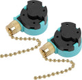 ZE-268S6 Ceiling Fan Switch, 3 Speed 4 Wire Pull Chain Switch Control Switch Compatible with Hunter Ceiling Fans, Wall Lamps (2 Pack, Brass)