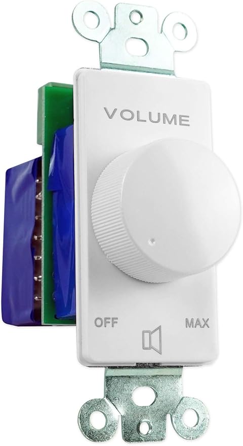 Rockville VOL7035 35W 70V Wall Volume Control, 1-Gang, White, Easy Install, Dust-Protected, Excellent Frequency Response, for Commercial Audio Systems