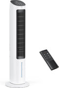 DREO Evaporative Air Cooler, 40” Cooling Fans that Blow Cold Air, 2023 Upgrade with 80° Oscillating, Removable Water Tank, Ice Packs, Remote Control, 4 Speeds, 7H Timer, Swamp Cooler for Bedroom
