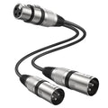 MOSWAG XLR Y Splitter Female to 2 Male, (0.25m/0.82 Feet) 3 Pins Female to Dual Male Balanced Splitter Cord with PVC for Mixer/Amplifier/Patch Bays