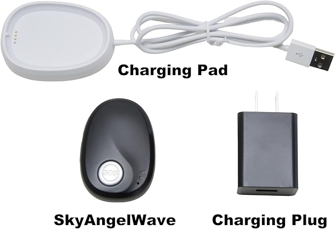 SkyAngel~Wave | One Payment for Life | Mobile Cellular Alert | Fall Detection | Waterproof | Call and Speak to 911 | Life Guardian Alert Two Way Voice | No Subscription | No Cellphone Needed (Black)
