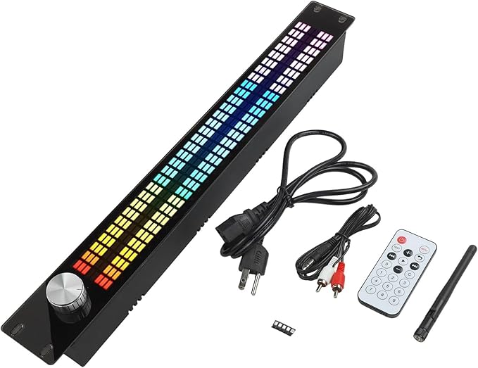 31-BMusic Spectrum Display Equalizer with Dual-Channel 15-BDSP Processing Full Color AGC Display Noise Reduction Remote Control 96kHz Sampling for Stage KTV Home Bar