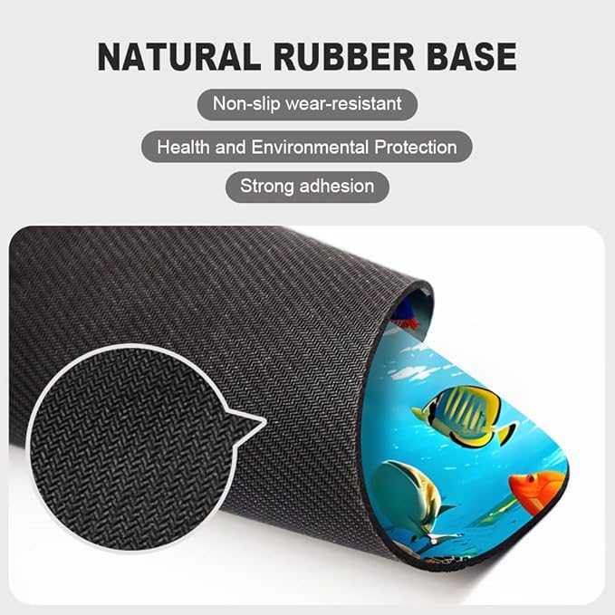 Underwater World of The Ocean Square Mouse pad, Texture, Waterproof, Anti Slip Rubber Base, Computer Mouse pad, Laptop Mouse pad
