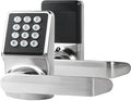 BAOLONG Keyless Entry Door Lock, Electronic Keypad Lock with Handle, Digital Lock with Keypads, IC Card and Key, Easy Installation for Home, Hotel, Satin Nickel
